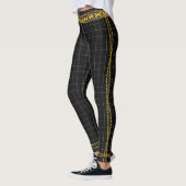 Leggings Princesse Chaîne d'or noir Grille blanche Tartan P (Gauche)