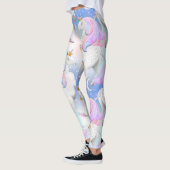 Leggings Princesse Unicorn rose et bleu nuit (Gauche)