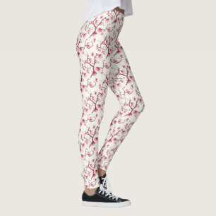 Leggings Printemps rose roux Floral de Bohême