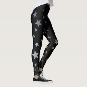 Leggings Profil sous convention astérisque argenté de