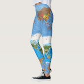 Leggings Projection de la carte du monde artistique (Gauche)
