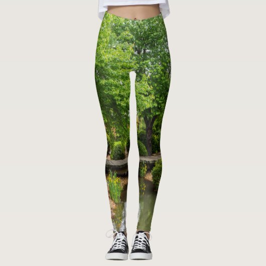 Leggings Promenade de printemps verte (Devant)