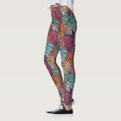 Leggings prune de monstera deliciosa (Gauche)