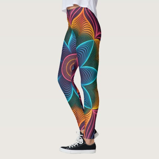 Leggings Psychedelic Ripple Illusion | Seamless 3D Neon (Gauche)