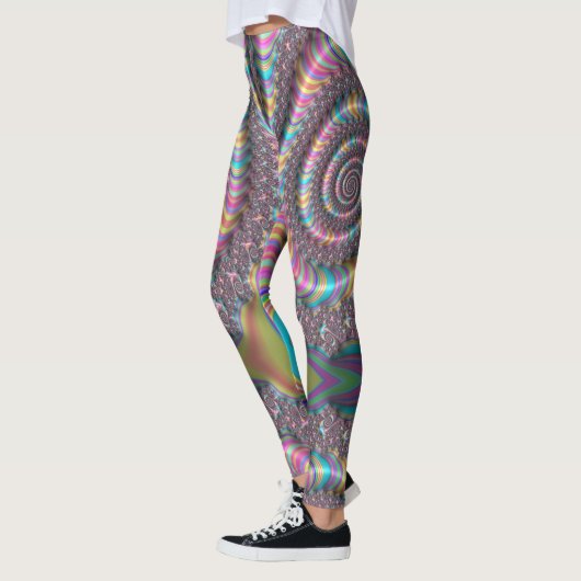 Leggings Psychédélique arc-en-ciel Unicorne Nautilus 3D fra (Gauche)