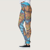 Leggings Psychédélique, doodle art, boho, design abstrait (Gauche)