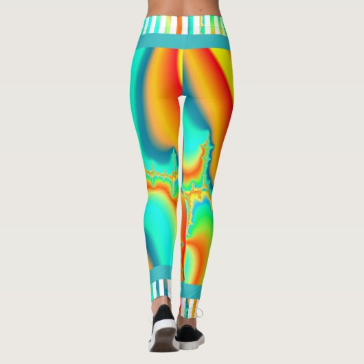 Leggings Psychédélique fractale coloré moderne (Dos)