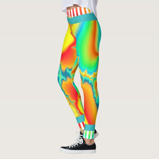 Leggings Psychédélique fractale coloré moderne (Gauche)