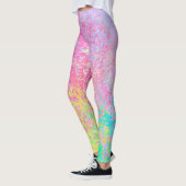 Leggings Psychédélique fraise rose néon Pastel Abstrait (Gauche)