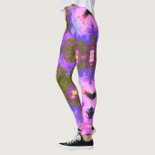 Leggings Psychédélique Mandala Fleur violet et bleu (Gauche)
