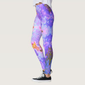 Leggings Psychédélique Mandala Flower bleu rose et jaune (Gauche)