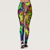 Leggings Psychédélique Mandala Flower vert bleu et violet (Dos)