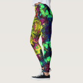 Leggings Psychédélique Mandala Flower vert bleu et violet (Gauche)