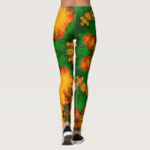 Leggings Psychédélique Mandala Flower vert orange et jaune (Dos)
