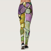 Leggings Psychédélique pour motif de méditation avec pourpr (Dos)