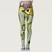 Leggings Psychédélique pour motif de méditation avec pourpr (Devant)