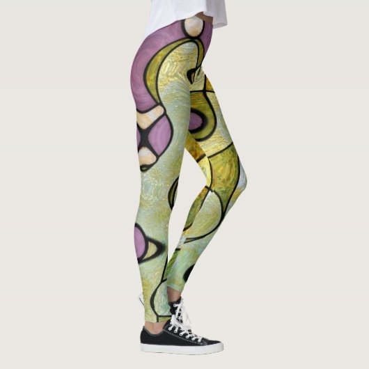 Leggings Psychédélique pour motif de méditation avec pourpr (Droite)