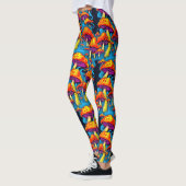 Leggings Psychédélique Rétro Trippy Champhrooms (Gauche)