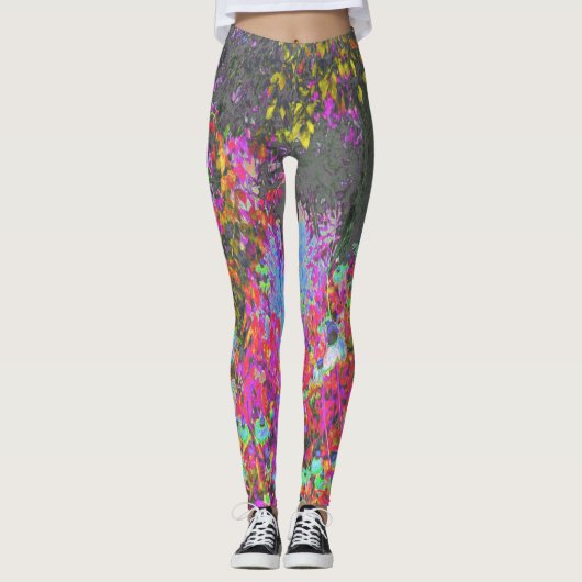 Leggings Psychédélique Tropicale Jardin Sunrise (Devant)