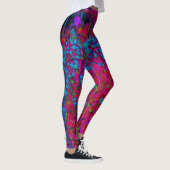 Leggings Psychédélique Violet Lily Fleur Magenta Garden (Droite)