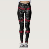 Leggings Pugilant pull de Noël - Tricot de grand-mère - Chr (Devant)