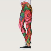 Leggings Puissance des fleurs dans les tons rouges foncés e (Gauche)