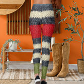 Leggings Pull rayé laineux coloré motif en tricot graphique