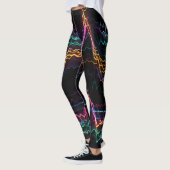 Leggings Pulse électrique : Symphonie des fréquences néon (Gauche)
