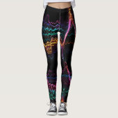 Leggings Pulse électrique : Symphonie des fréquences néon (Devant)