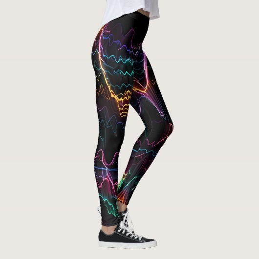 Leggings Pulse électrique : Symphonie des fréquences néon (Droite)