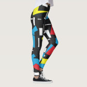 Leggings punk de motif multicolore géométrique de 80s 90s (Droite)