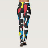Leggings punk de motif multicolore géométrique de 80s 90s (Dos)