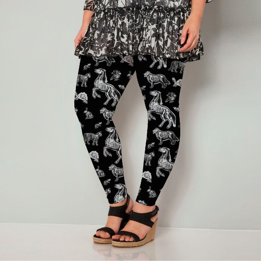 Leggings Punk Gothique Animal X-Ray Squelette Anatomie Oddi