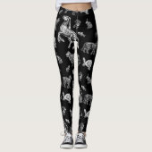 Leggings Punk Gothique Animal X-Ray Squelette Anatomie Oddi (Devant)