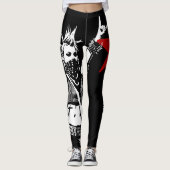 Leggings Punk Rock Custom Text 90s Grunge Street Art (Devant)