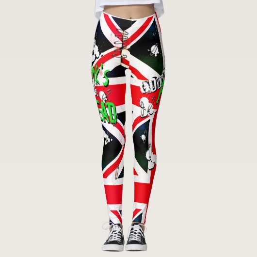 Leggings Punks pas mort Dieu sauve Punks Grunge Union Jack (Devant)