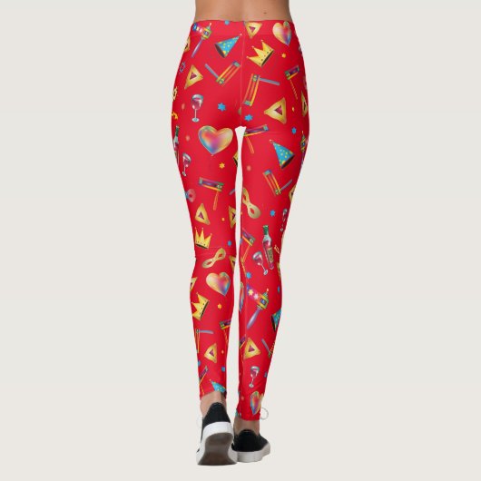 Leggings Purim Festival Kids Party Clown Carnaval mignon (Dos)