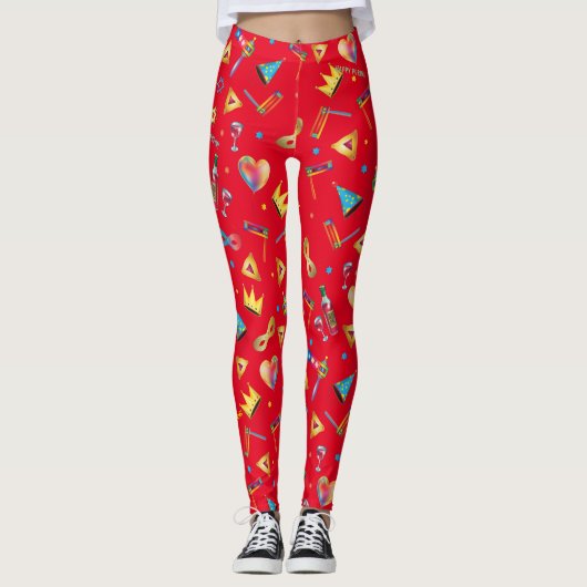 Leggings Purim Festival Kids Party Clown Carnaval mignon (Devant)