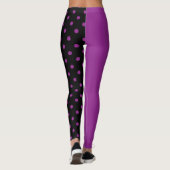 Leggings Purple and black polka dots different (Dos)