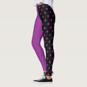 Leggings Purple and black polka dots different (Gauche)