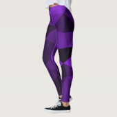 Leggings Purple black geometric mesh pattern (Gauche)