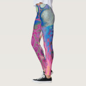 Leggings Purple, bleu et rose numérique moderne Abstrait (Gauche)