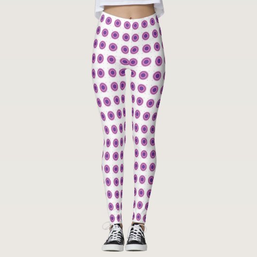 Leggings Purple Bullseye Cible Polka Point Cercles ronds (Devant)