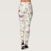 Leggings Purple Cream Butterflies Floral (Dos)