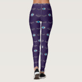 Leggings Purple et Silver Blue Evil Lashes Oeil Nazar Mati  (Dos)