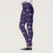 Leggings Purple et Silver Blue Evil Lashes Oeil Nazar Mati  (Gauche)