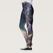 Leggings Purple Gold Abstrait Smoke Motif | Légendes (Gauche)