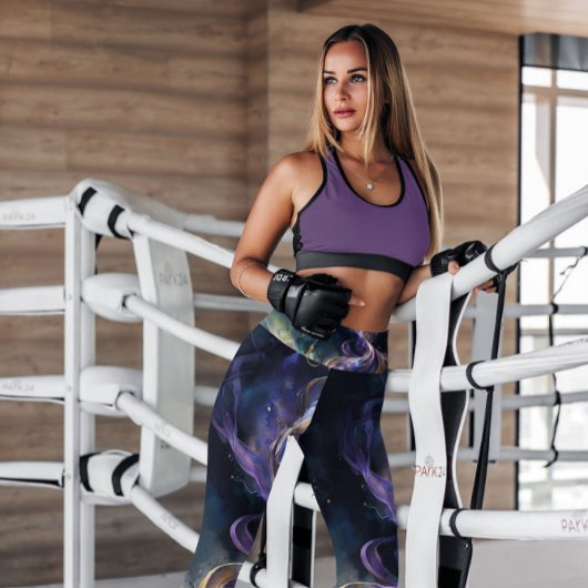 Leggings Purple Gold Abstrait Smoke Motif | Légendes