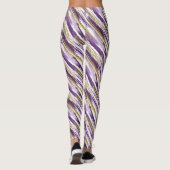 Leggings Purple Gold Faux Parties scintillant moderne Abstr (Dos)