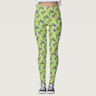 Leggings Purple Green Crayon Crayon Crayons Art Professeur